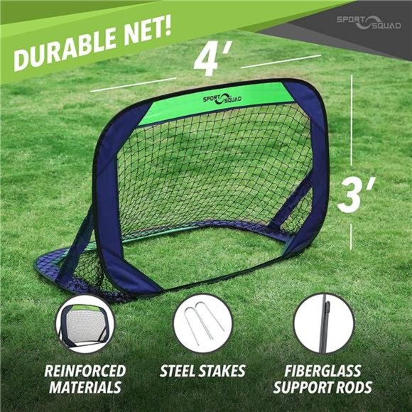 Sport Squad Portable Soccer Goal Net Set - Pop Up Training Soccer Goals for Kid - Picture 4 of 6